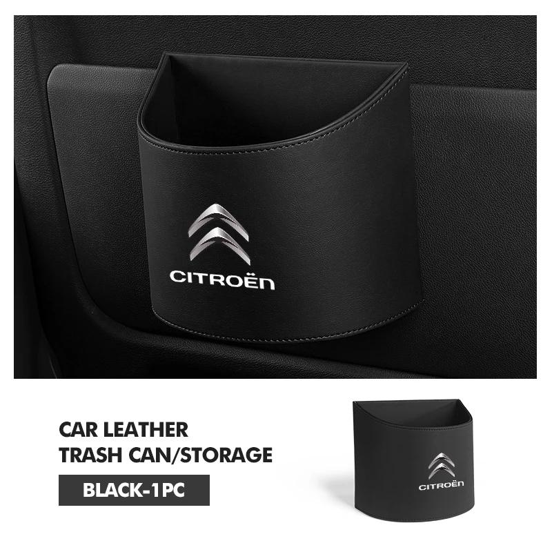 Leather Car Door Storage Organizer Trash Can Garbage Dust Box For Citroen C5 C1 C2 C6 C4L DS3 DS4 DS5 C-Elysee Grand Berlingo