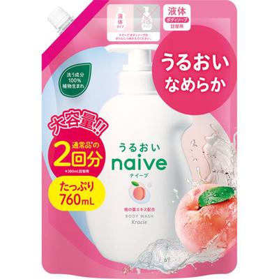 Naive Kroppstvål Med Persikobladsextrakt Refill 760ml