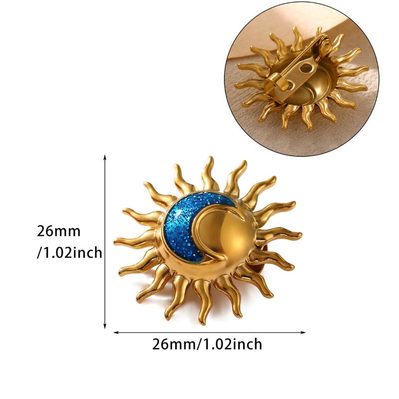 1 Pezzo Spilla Decorativa Fiore di Sole a Spirale Geometrica Colore Oro Elegante Spilla da Donna Acciaio Inossidabile Impermeabile Gioielli per Festa Matrimonio