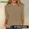 Women's Fashion Long Sleeve O-Neck Casual Blouses & Shirts
