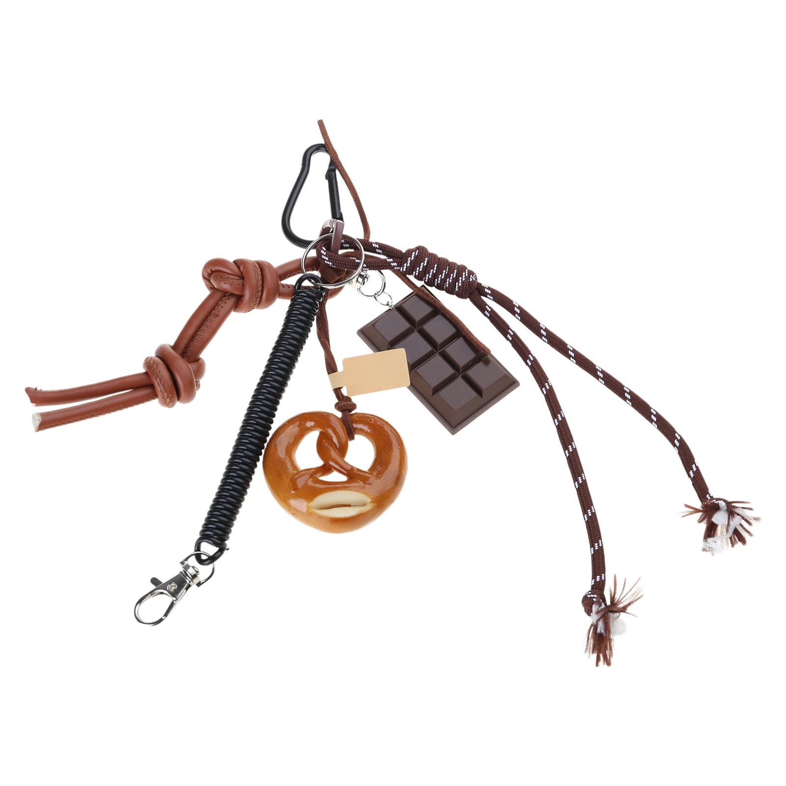 

Подвеска-брелок в виде кренделя в виде шоколадной сумки, брелок в виде плетеной веревки, брелок для рюкзака, кошелька, украшения для сумочки 3