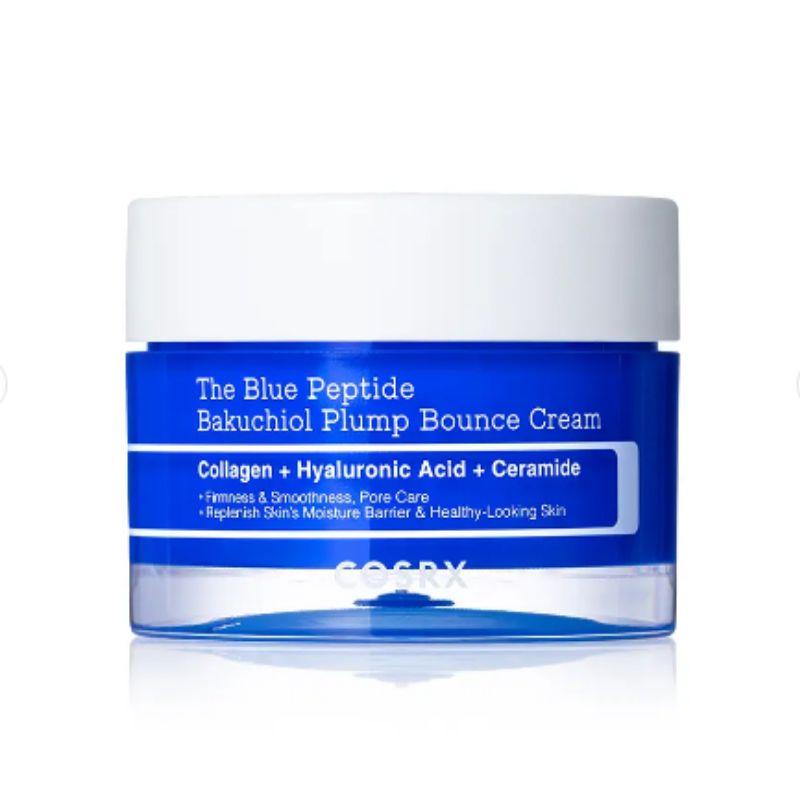 COSRX The Blue Peptide Bakuchiol Plump Bounce Cream 50 г Корейский антивозрастной увлажняющий крем для лица для упругой и сияющей кожи