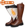 But knee boots children's winter new high boots thickened all-wool long women's boots large size thick-soled knight boots
