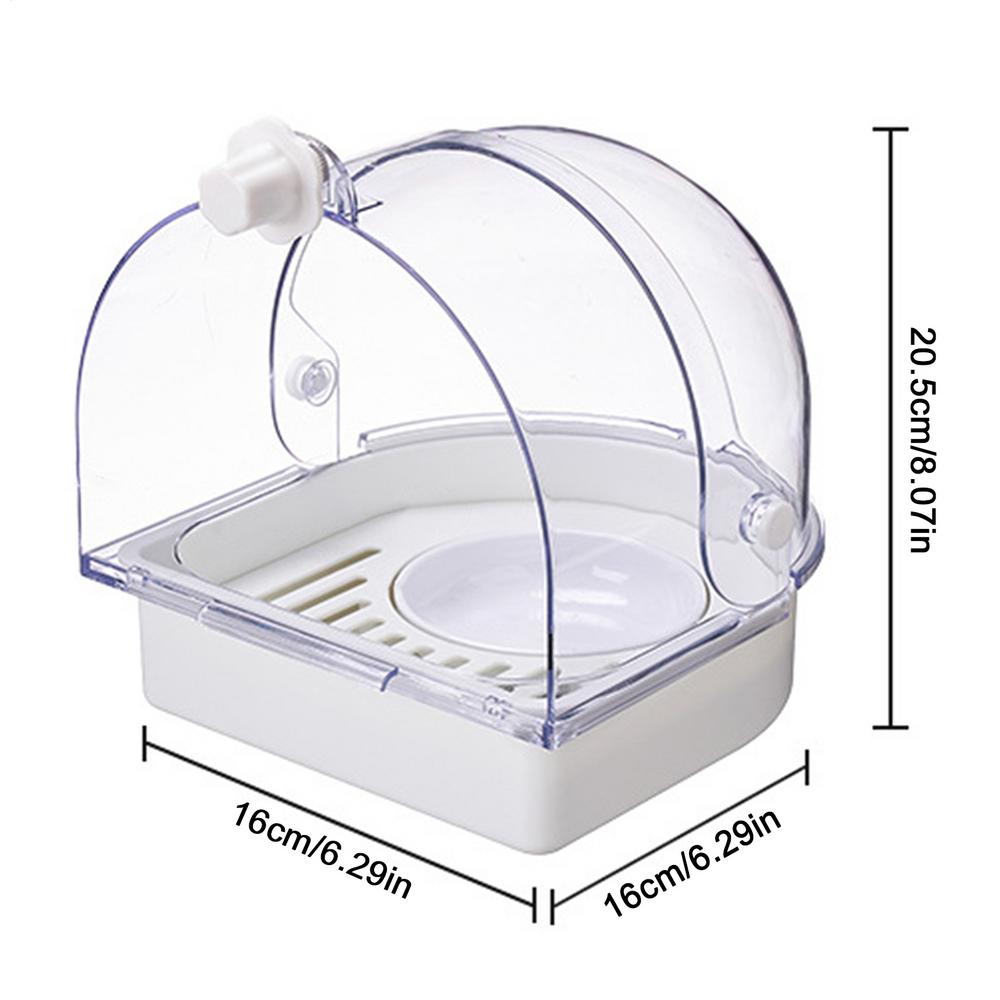 Clear Hanging Bird Bath Splashproof Bath Shower Bird food bowl Space Saving Design Bird Cage Accessories