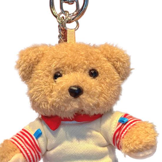 6 Inch Plush Bear Keychain Cartoon Bear Bag Charm Cute Stuffed Animal Keyring for Backpack Handbag Keys Hanging Accessories