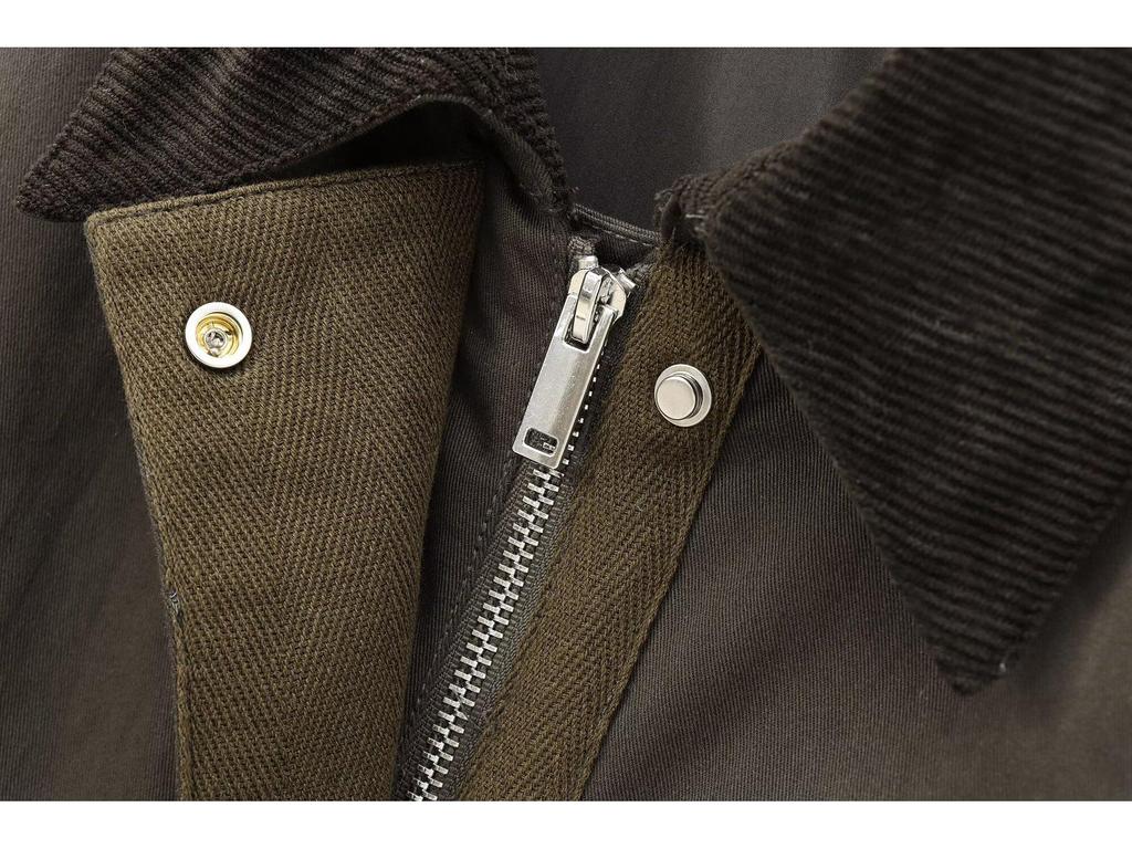 Chaqueta Retro para Mujer 2025 con Cuello de Pana y Cuero Encerado - Estilo Casual Europeo y Americano