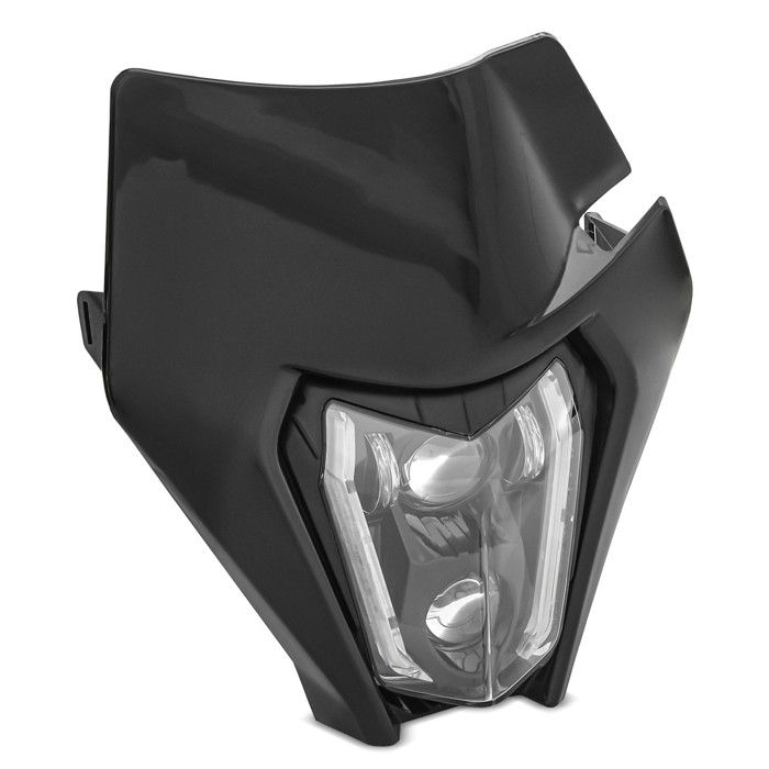 LED-Scheinwerfer + Enduro-Offroad-Kennzeichenleuchte Scheinwerfer ECE-zugelassen XDure SW2 Tagfahrlicht schwarz