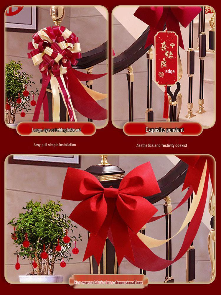 Wedding Stair Railing Decoration Package with Balloons and Flowers: Full Set for Handrail and Escalator
