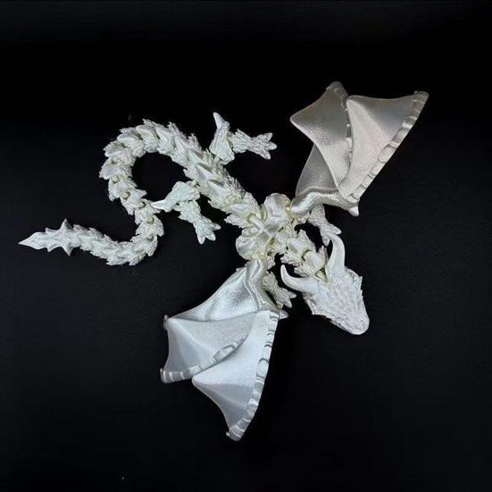 DYS 3D Printed Articulated Dragon Figurine with Adjustable Wings and Unique Eyes, Movable Joints Sculpture for Home Decor Fantasy Gift Lovers