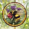 2D Flat, 1pc Sun Catcher, 16.6cm/6.54in, 2D Flat, Single Piece, Bee and Floral Painted Style Acrylic Sun Catching Hanging Ornament, Insect Decoration,