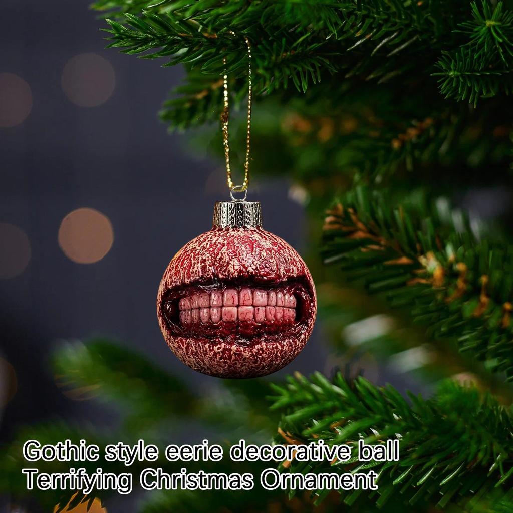 Gothic Christmas Ornament - Hanging Ball Decoration for Holiday Tree Decor