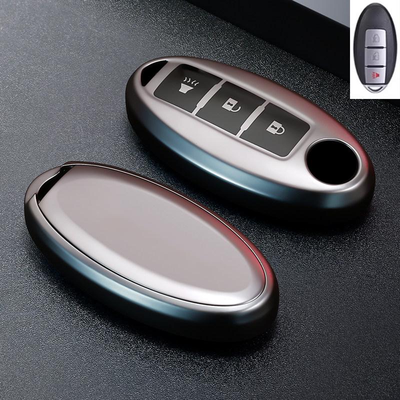 

Metallic Gray Tpu For Nissan Qashqai X-Trail T32 T31 Juke J10 J11 Kicks Tiida Pathfinder Note Remote Car Key Cover Case Keychain