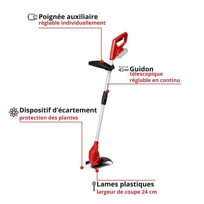 Einhell coupe-bordures sans fil gc-ct 18/24 li solo pxc (18v, diamètre de coupe 24 cm) livré sans batterie ni chargeur
