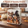Cute Halloween Home Decor Wooden Napkin Holder Ghost Black Cat Decorative Tabletop Tissue Retro Farmhouse Tableware Dispenser Paper Towel Holder for