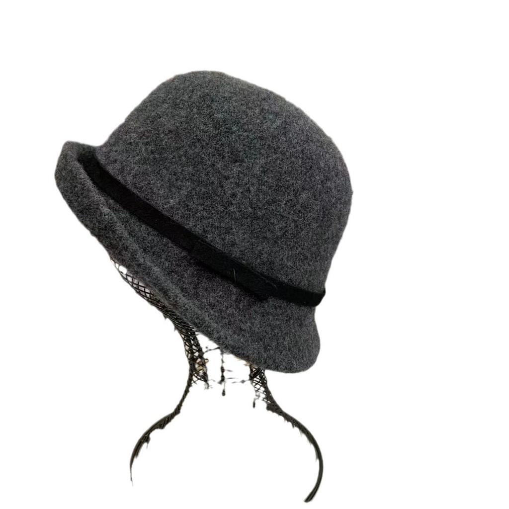 Crossed Edge Fisherman's Hat Children Autumn and Winter Wool British Retro Top Hat Versatile Basin Hat Tide