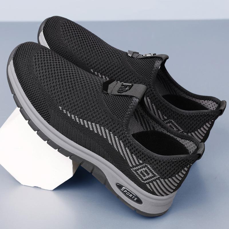 Men Sneakers 2026 Summer New Fly Weave Outdoor Mesh Breathable Vintage Casual Shoes Ightweight Comfortable Fashion Slip on Flats