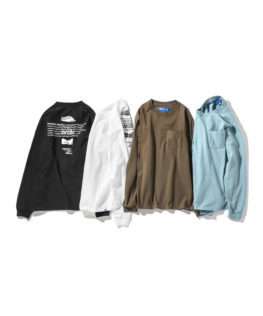 GORDON MILLER Men's Pocket Long Sleeve T-Shirt, Solid Color, XL, Sax Blue, 1745158