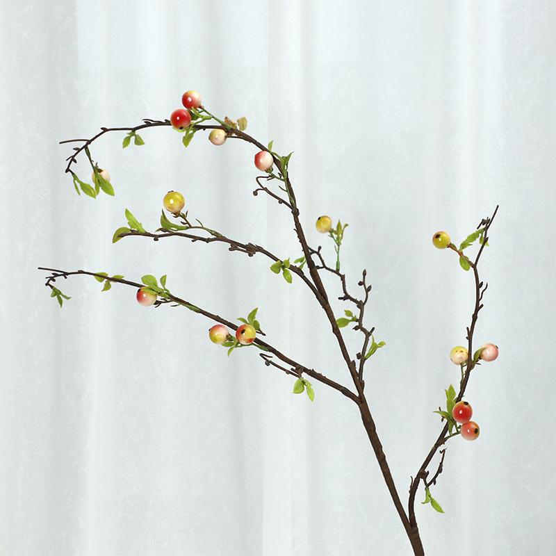 Artificial Flower Apple Branch, Home Decoration Fake Flower Plant Artificial Berry Branch