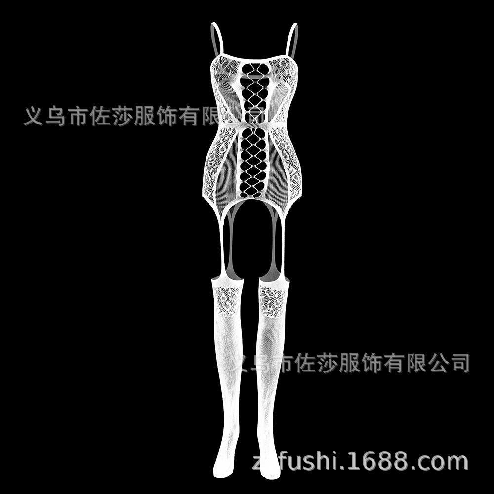 Sexy Underwear New Sexy Suspenders Mesh Socks Open-file Primer Non-slip Temptation Transparent One-piece Stockings