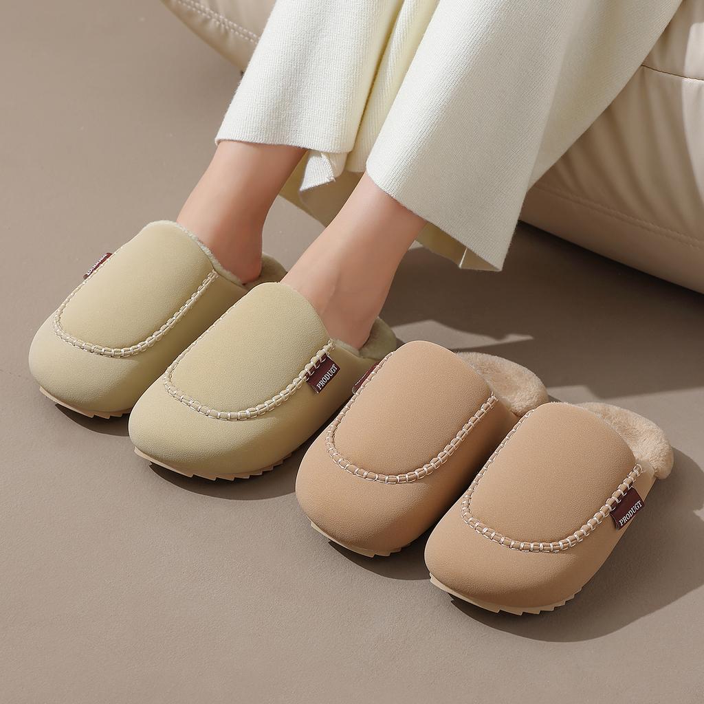 Home Cotton Slippers Autumn and Winter Indoor Soft Bottom Plush Warm Couple Home Waterproof Non-slip Cotton Mop