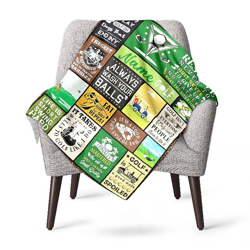 Long Distance Golf Customize Your Name Blanket Used For Chair Office Sofa Bed Camping Soft And Warm Giving Friends And Relatives Birthday Graduation