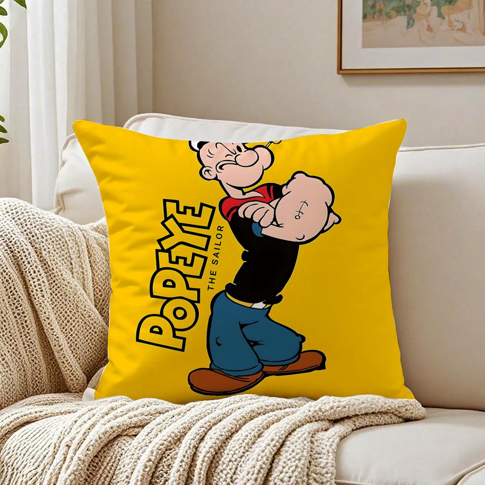 Fashion Vintage Strong Cartoon P-Popeye The Sailors Cushion Cover Pillowcase Anti-Dustmite Living Room Sofa Decor Cushion Room