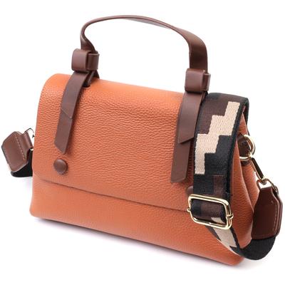 Elegant Bag for Women with a Short Handle Made of Genuine Leather Vintage 22669 Red