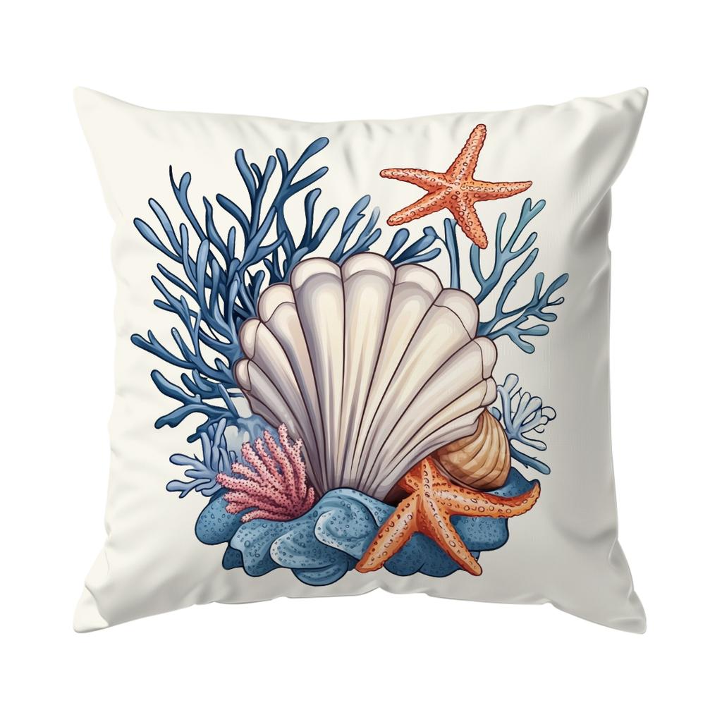 Federa per Cuscino Estate Stella Marina Conchiglie Poliestere Stampato 40/45/50cm Copricuscino Decorativo per Divano Federa per Cuscino Arredo Casa
