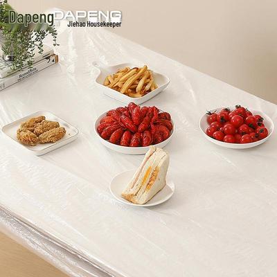Thick Waterproof Disposable Tablecloth - Rectangular/Round Plastic Film for Large Tables