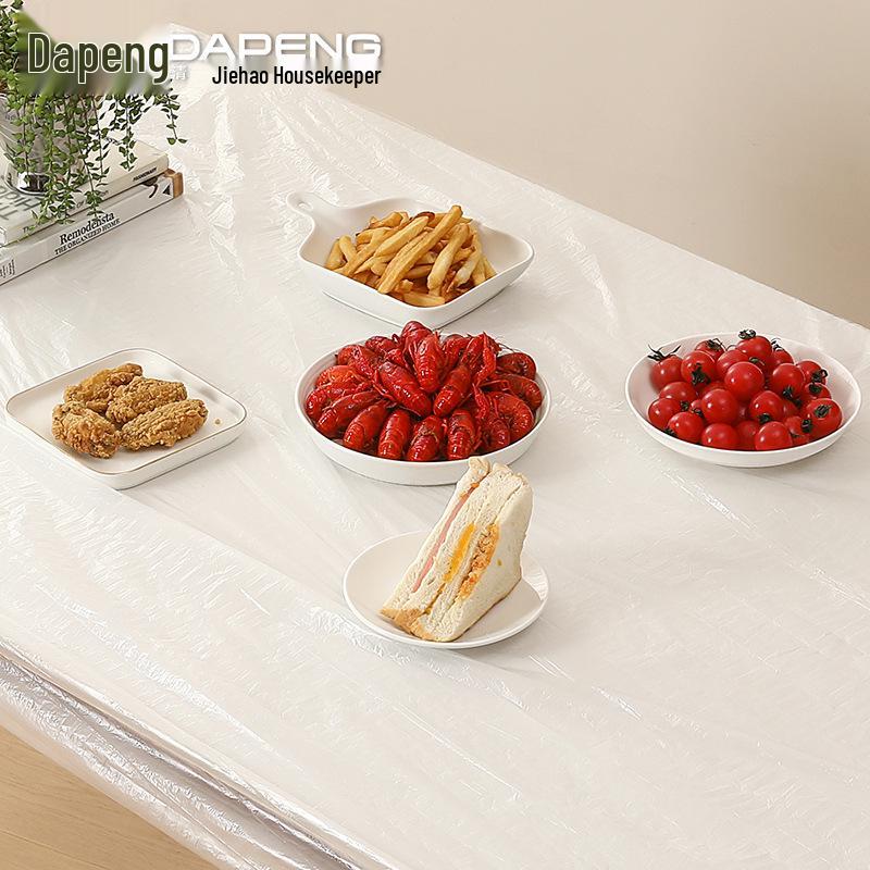Thick Waterproof Disposable Tablecloth - Rectangular/Round Plastic Film for Large Tables
