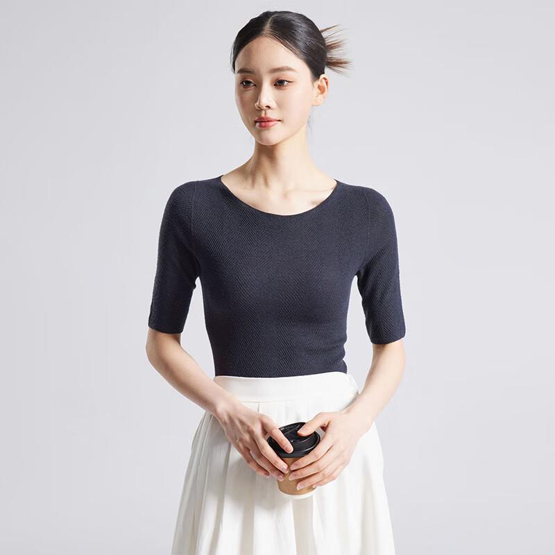 

Женский трикотажный топ из шелка, шерсти и кашемира с французским круглым вырезом M