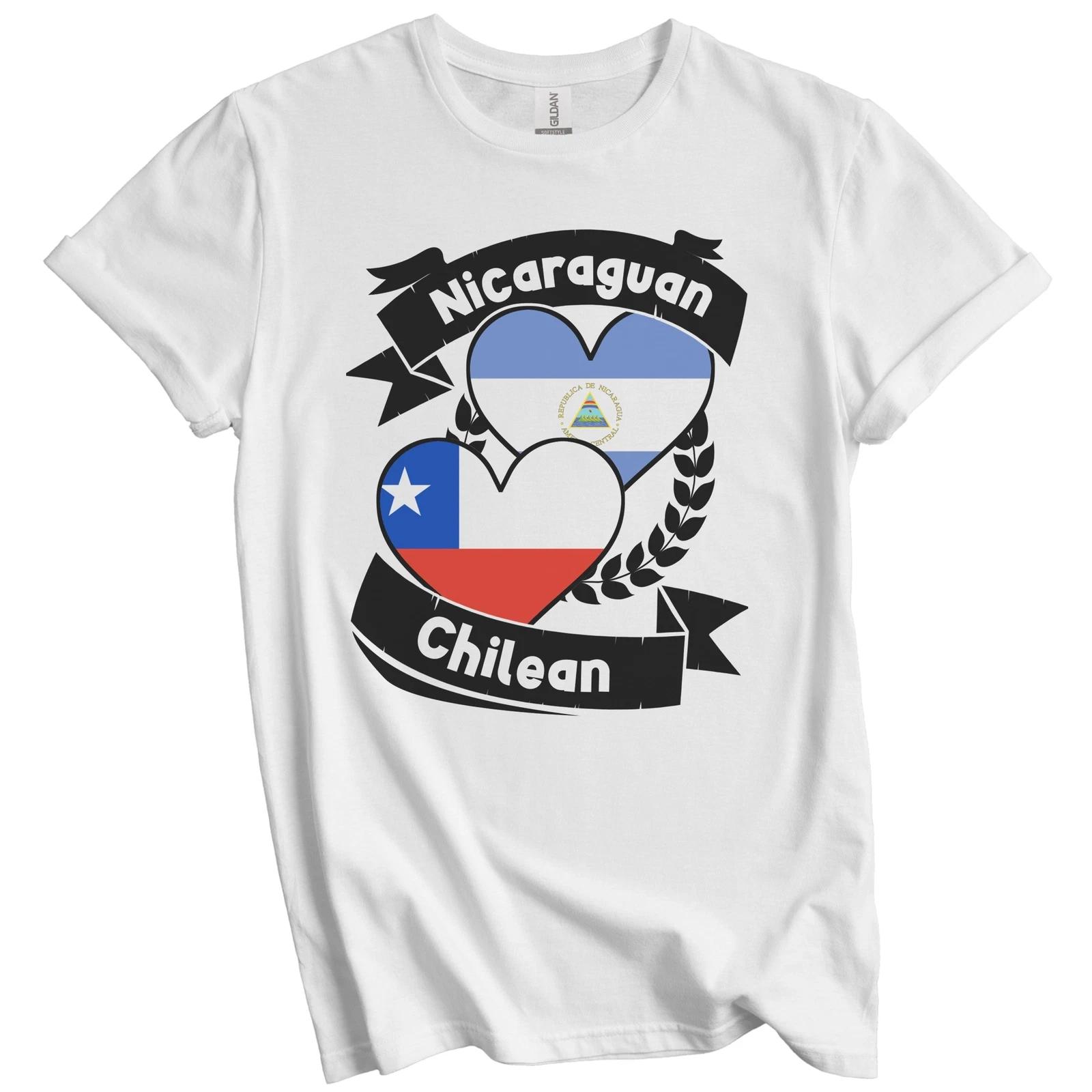 Nicaraguan Chilean Heart Flags Nicaragua Chile T-Shirt S