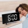 Digital Alarm Clock Curved Flat Large Display LED Electronic Digital Desktop Clock Bedroom Noise-free Function Desk Table Clock