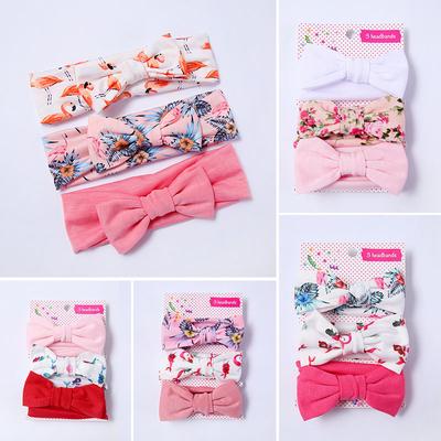 3 Teile/satz Baby Stirnband für Mädchen Bowknot Blume Haarband Baumwolle Schleife Haarband Kinder Haar Zubehör