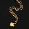 Stainless Steel Paperclip Chain Puff Heart Pendant Necklace For Woman Fashion Heart Jewelry Gifts