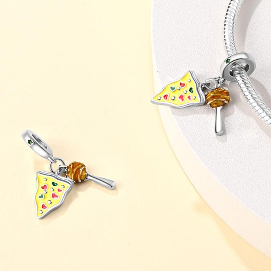 Cute Yellow Food Pumpkin Car Cake Avocado Pizza Charm Bead Components Bead Components Copper Metal High Quality Fine Jewelry Compatible With Bracelet