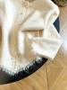 Women's 2026 Korean Style Tassel Knit Cardigan - Soft, Fluffy, Loose Fit for Autumn/Winter