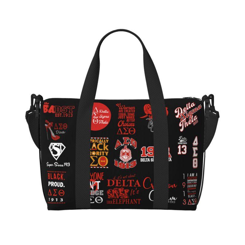 

Custom Delta Sigma Theta Sorority Travel Duffel Bags Women Weekend Overnight Bag Lightweight Waterproof Sports Gym Yoga Bag