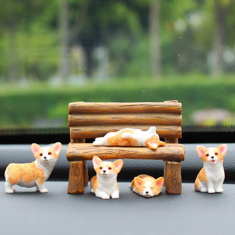 Car Central Control Ornaments, Car Decoration Sets, Resin Simulation Dog Car Supplies Gifts, Customizable Phone Number Plates