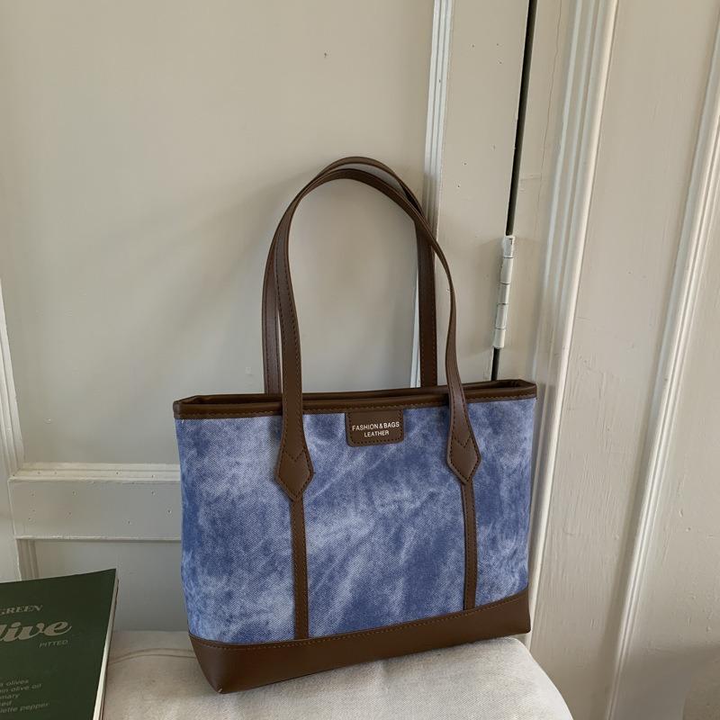 Autumn New Color Matching Commute Fashion Casual Simple Messenger Large Capacity Shoulder Tote Bag Women