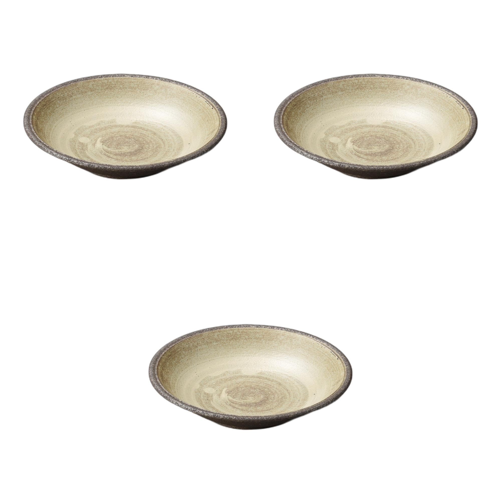 

Set of 3 Annual Ring Circle Serving Plates x Ceramic Serving Plates by Setomonohonpo 9.5 [28.8 6.1cm]