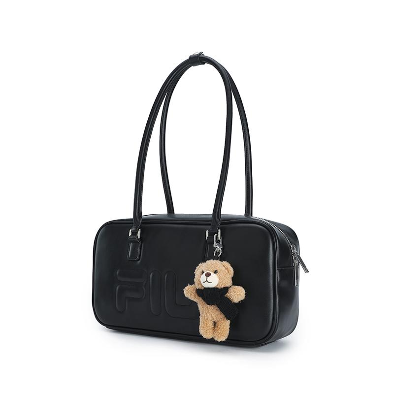 New FILA ORIGINALE PU Shoulder Bag Women's Jet Black F53W539161FBK