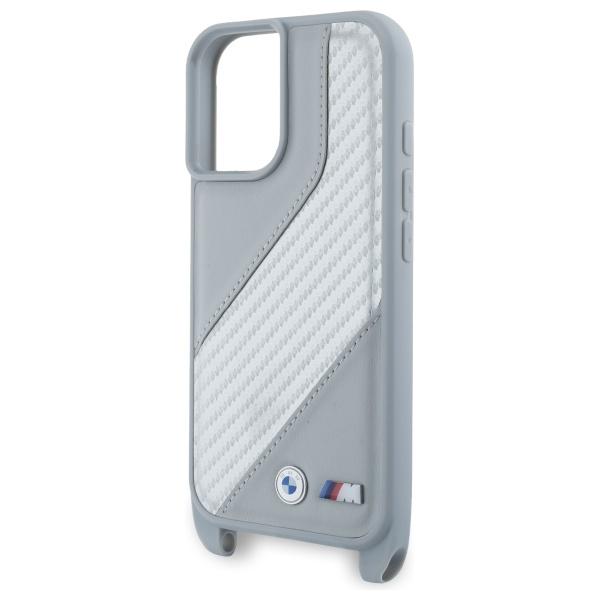 Bmw Bmhcp16S23Psccg Iphone 16 6.1       Szary/Grey Hardcase M Edition Carbon Stripe & Strap