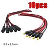 10 Stück 12V DC Stecker Buchse Kabel Leitung Adapter Stecker Stromversorgung 5,5 x 2,1 mm für LED-Streifenlicht