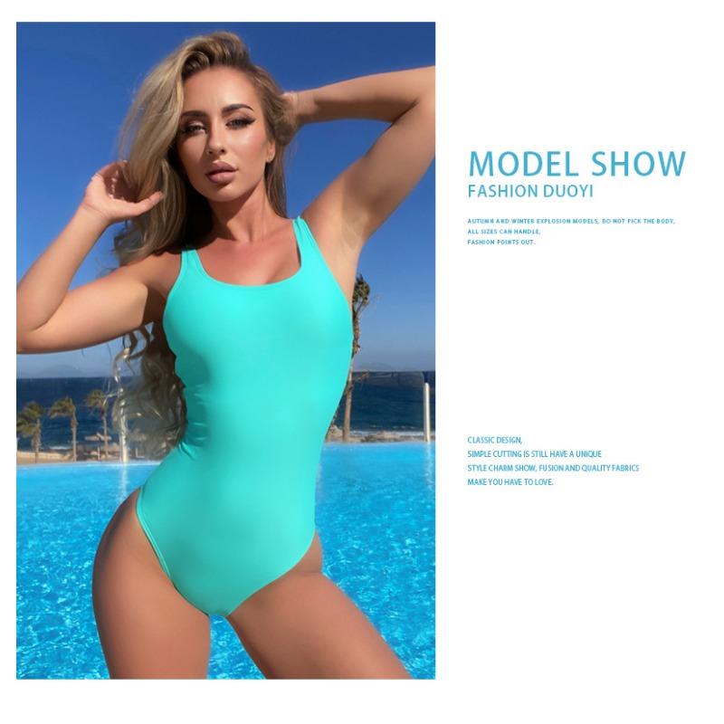 Women S Sexy Solid Slim Fit One Piece Swimsuit