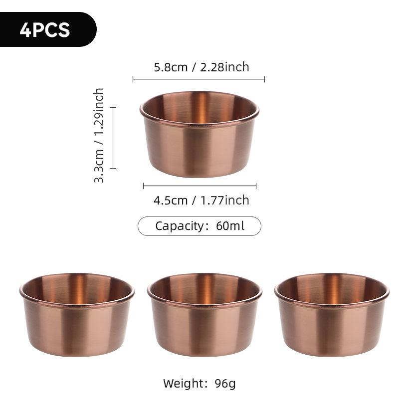 304 Stainless Steel Dipping Cup, Golden Sauce Cup, American Seasoning Dish, Household Salad, Tomato Sauce Dipping Cup