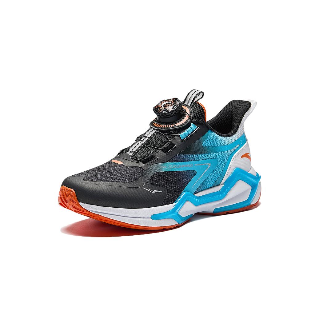 Anta Kids Bow Speed 3.0 Comfortable Lightweight Non-Slip Shock Absorbing Wear-Resistant Running Shoes Kids Running Shoes Black Lake-Blue A12445535-1