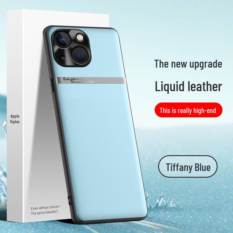 Apple 14plus Liquid Leather Phone Case: Anti-Fall & Anti-Fouling Protective Cover, One-Piece Design