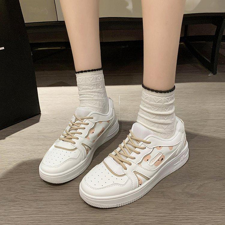 2025 spring, summer, autumn and winter foreign trade new women's shoes women's board shoes student shoes little white shoes low-top round head lace-up