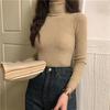 Casual Solid Basic Knitted Blouse Women Elegant Turtleneck Long Sleeve Tunic Auturm Bottoming Pullover Tops  new